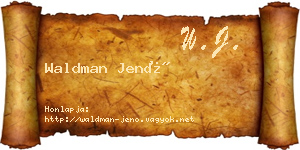 Waldman Jenő névjegykártya